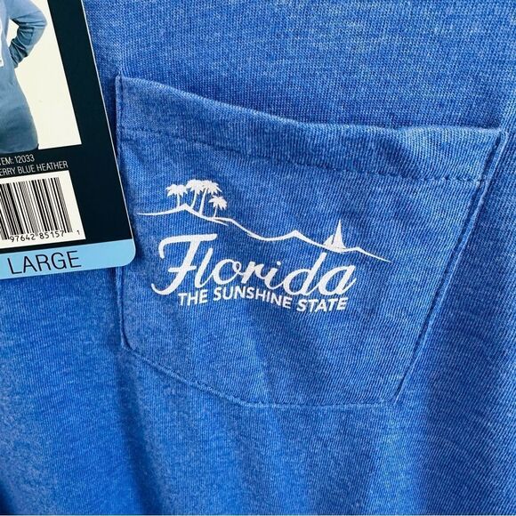 State Of Mine Blue Florida Long Sleeve Tee Size L NWT - Picture 2 of 5